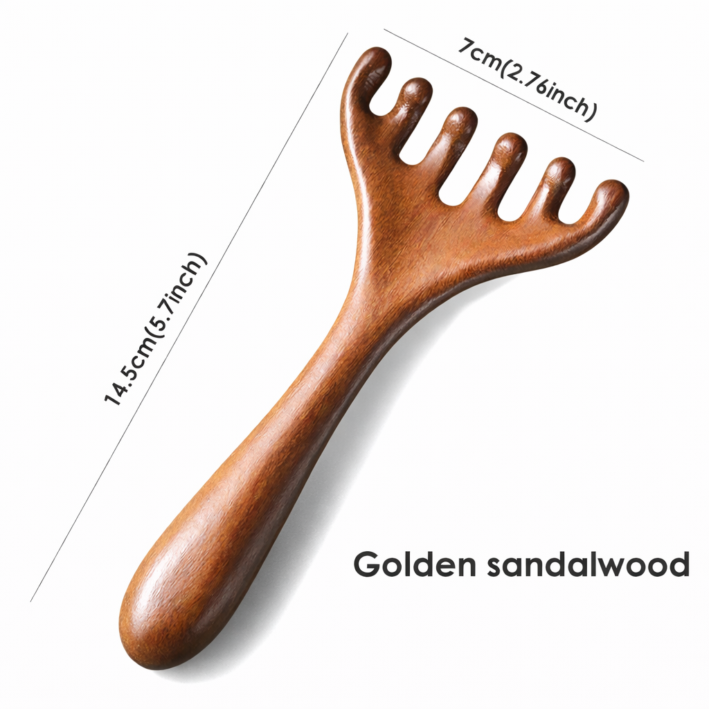 Wooden Scalp Massager – Natural Sandalwood Head Relax Tool