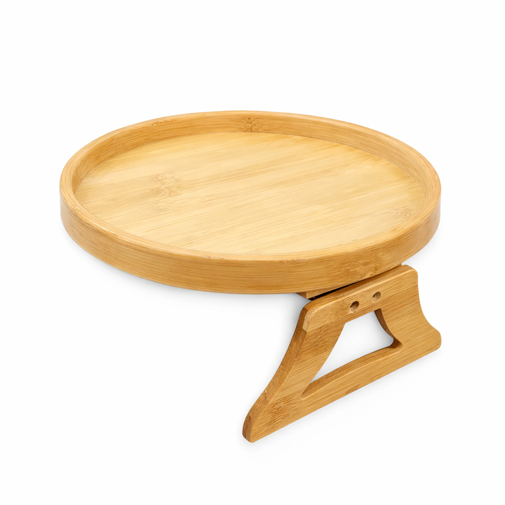 Wooden Sofa Armrest Tray Table Clip-On Side Table