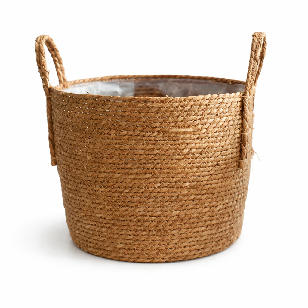 Woven Plant Basket with Liner for Indoor Plants