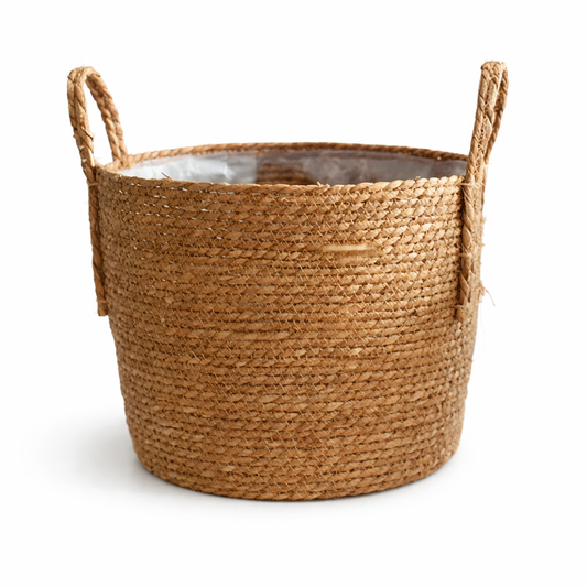 Woven Plant Basket with Liner for Indoor Plants